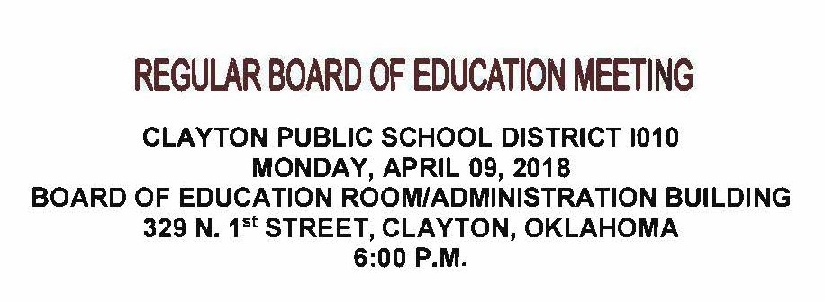 April 9th Board Meeting Agenda