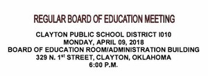 April 9th Board Meeting Agenda