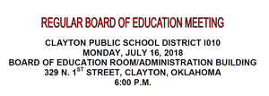July Board Meeting Agenda