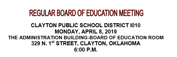 April Board Meeting Agenda