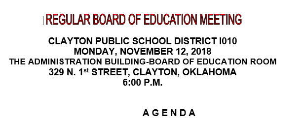 November Board Meeting Agenda