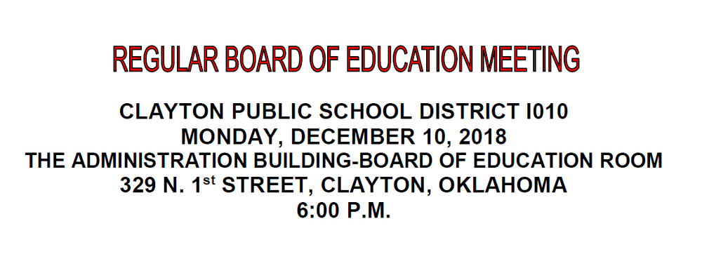 December Board Meeting Agenda