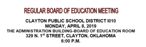 April Board Meeting Agenda