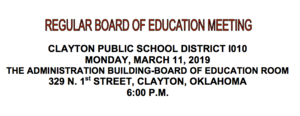 March Board Meeting Agenda