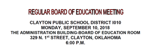 September Board Meeting Agenda