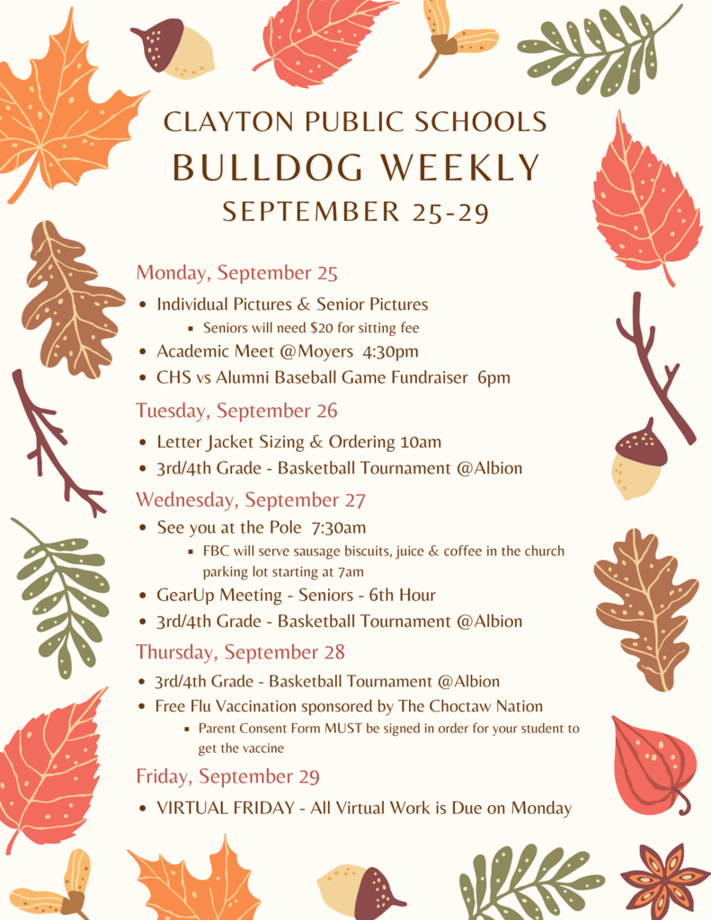 Sept 25-29 Bulldog Weekly
